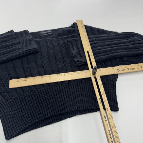 Urban Outfitters Sweater Womens Small Black Ribbed Cropped Long Sleeve Pullover - Picture 7 of 7